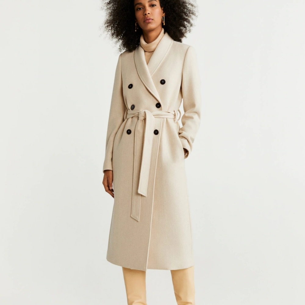 MANGO belted wool coat